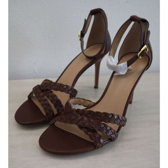 Lauren Ralph Lauren Women's Sz 8B Dark Brown Grayce Nappa Leather Sandals - Picture 1 of 10